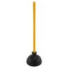 Prime-Line Plunger, 6 in., Medium Duty, Rubber Cup, Black, Wooden Handle Single Pack MP56755